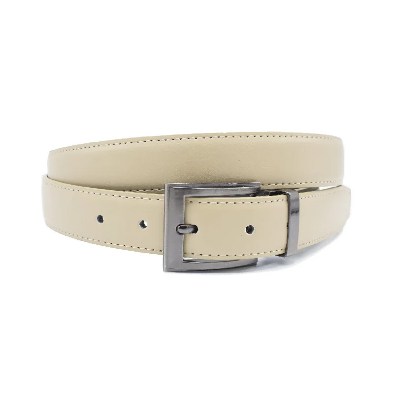 classic wide leather belt -ADJUSTABLE BELT TAN