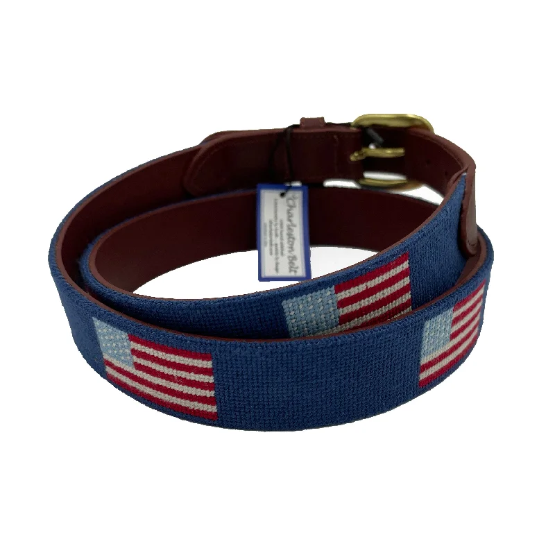 elegant women’s belt -USA American Flag Needlepoint Belt