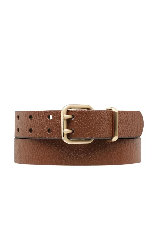 women’s metallic belt -Barely Moving Belt Tan Gold