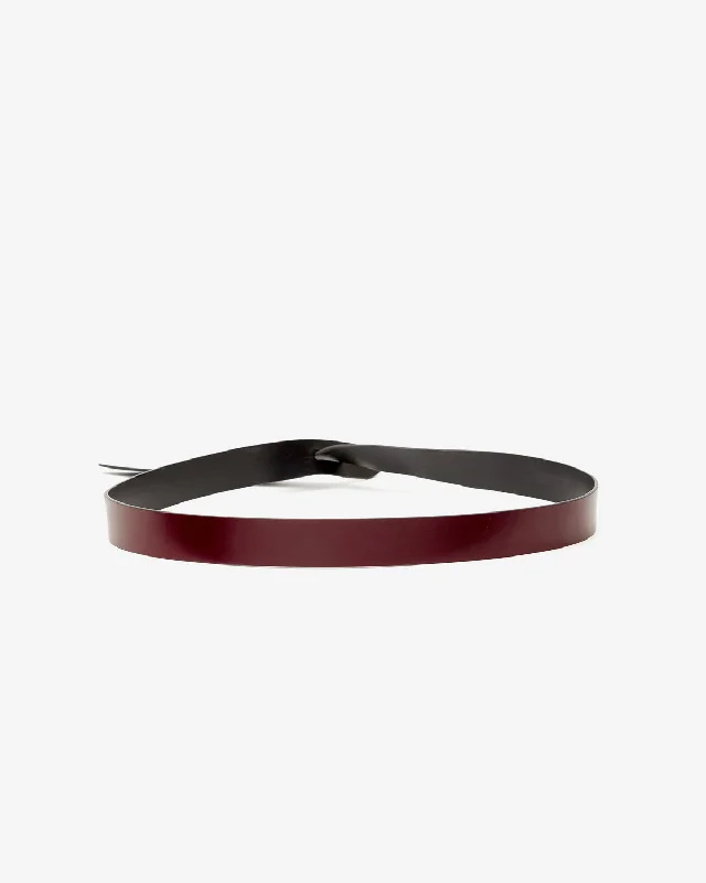 leather belt with perforated design -LECCE BELT