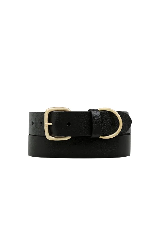 stylish black belt for men -Disarm Belt Black Gold