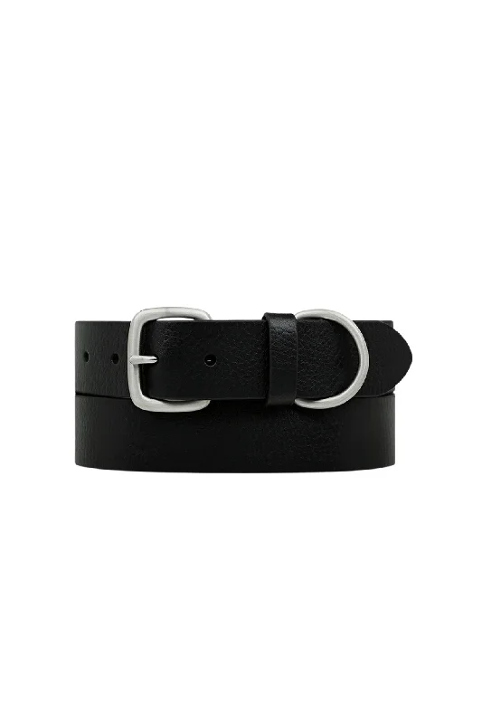 luxury buckle belt for women -Disarm Belt Black Silver