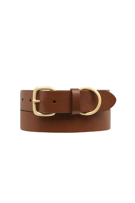 faux leather waist belt -Disarm Belt Tan Gold