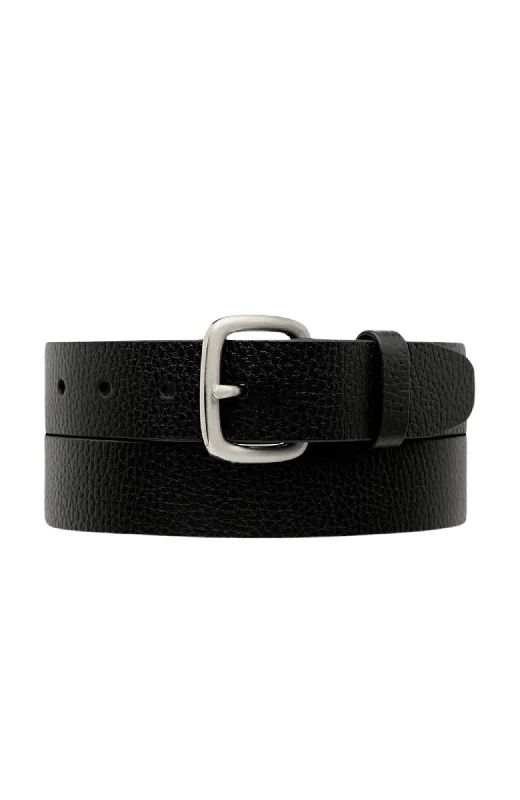 thick waist belt for dress -Ease Up Belt Black Silver