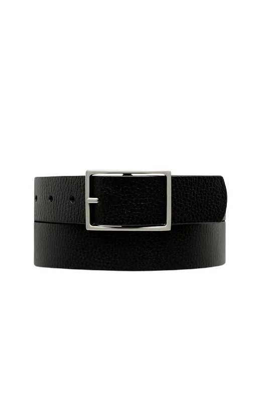 belt for office wear -Getting Real Belt Black Silver