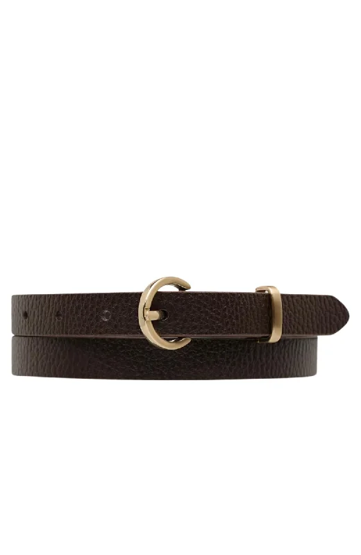 fashion belt for women -Happens All The Time Belt Choc Gold