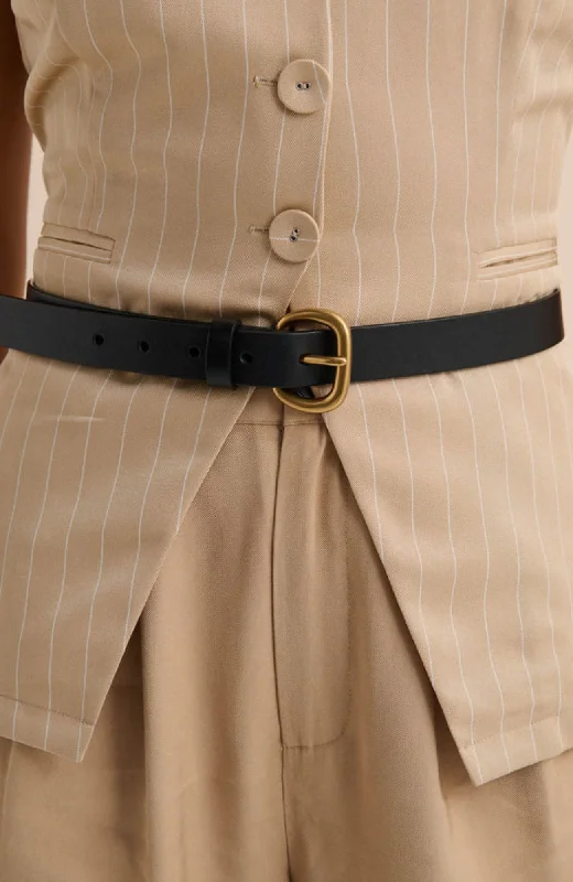 wide belt for plus size women -Hudson Belt Black Gold