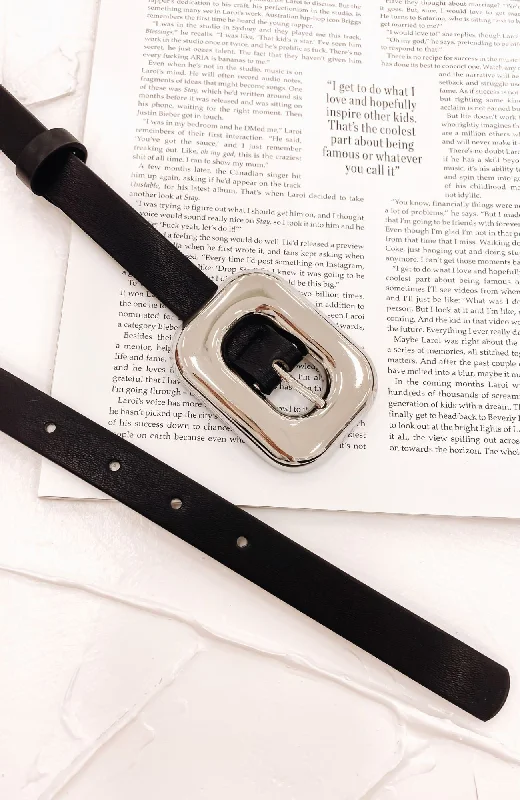 statement belt for women -Kellie Belt Black Silver