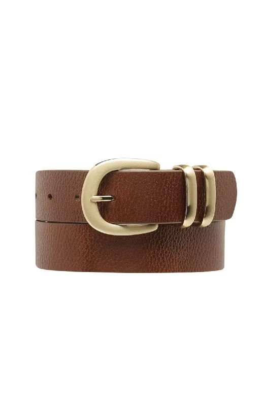 belt for daily wear -Let It Be Belt Tan Gold