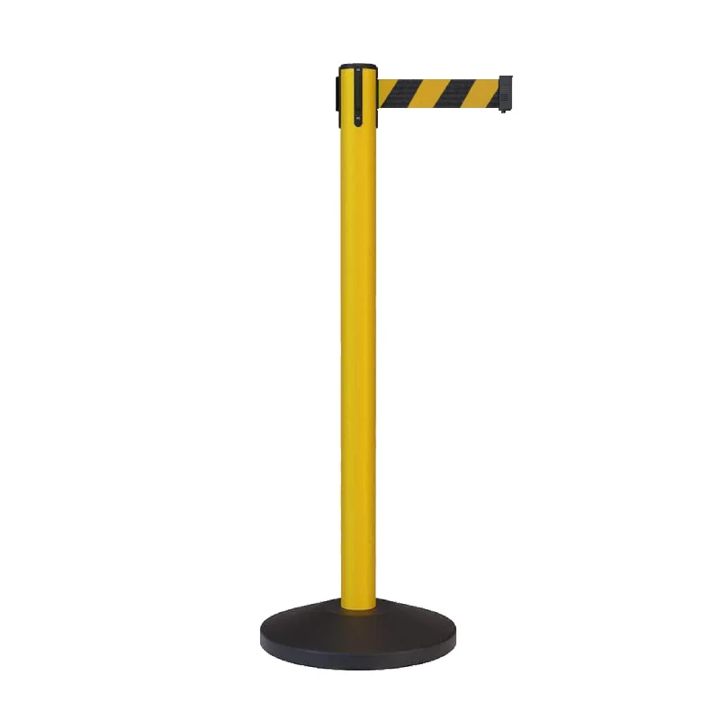 leather belt for jeans -CCW Series RBB-100 Retractable Belt Barrier Stanchion, Sloped Base, Yellow Post - 7.5 ft. Belt