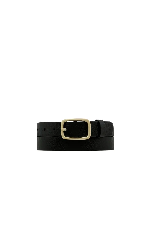 buckle free leather belt -Nobody's Fault Belt Black Gold