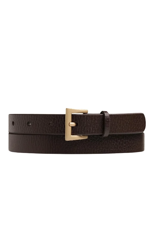 leather waist belt for dress -Part Of Me Belt Choc Gold