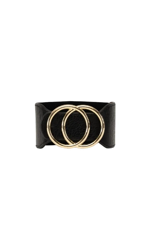 leather belt with automatic buckle -Shakira Belt Black