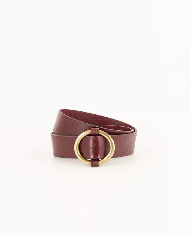 wide elastic waist belt for women -Tisao Leather Belt Burgundy