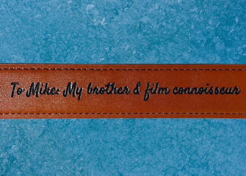 black wide belt for women -"To My Brother" Leather Belt