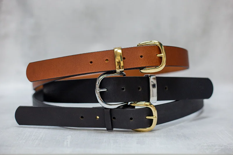 luxury leather belt -Water Buffalo Leather Belt, 1-1/2" wide, Round Buckle [Quick Ship]