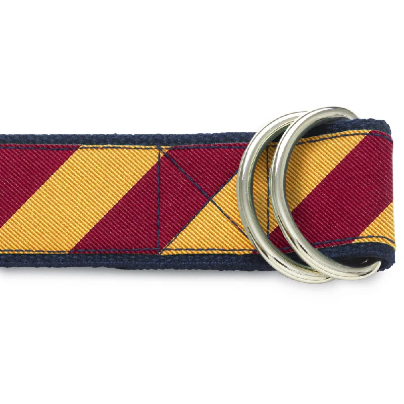 belt for office wear -Academy Gold/Maroon - D-Ring Belts