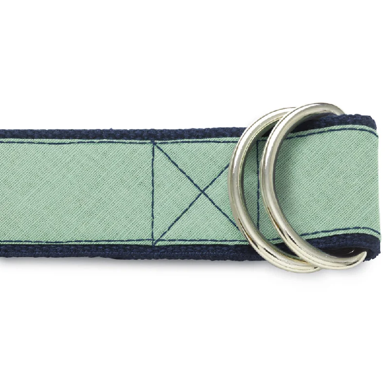 wide leather belt with silver buckle -Colinette Moss - D-Ring Belts