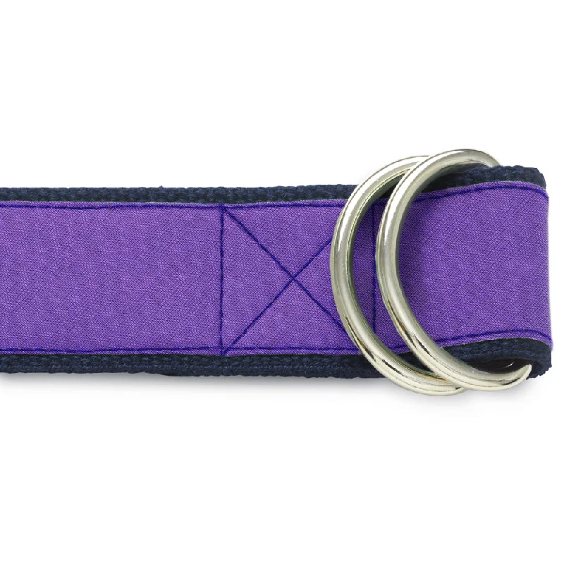 designer black belt for men -Colinette Violet - D-Ring Belts