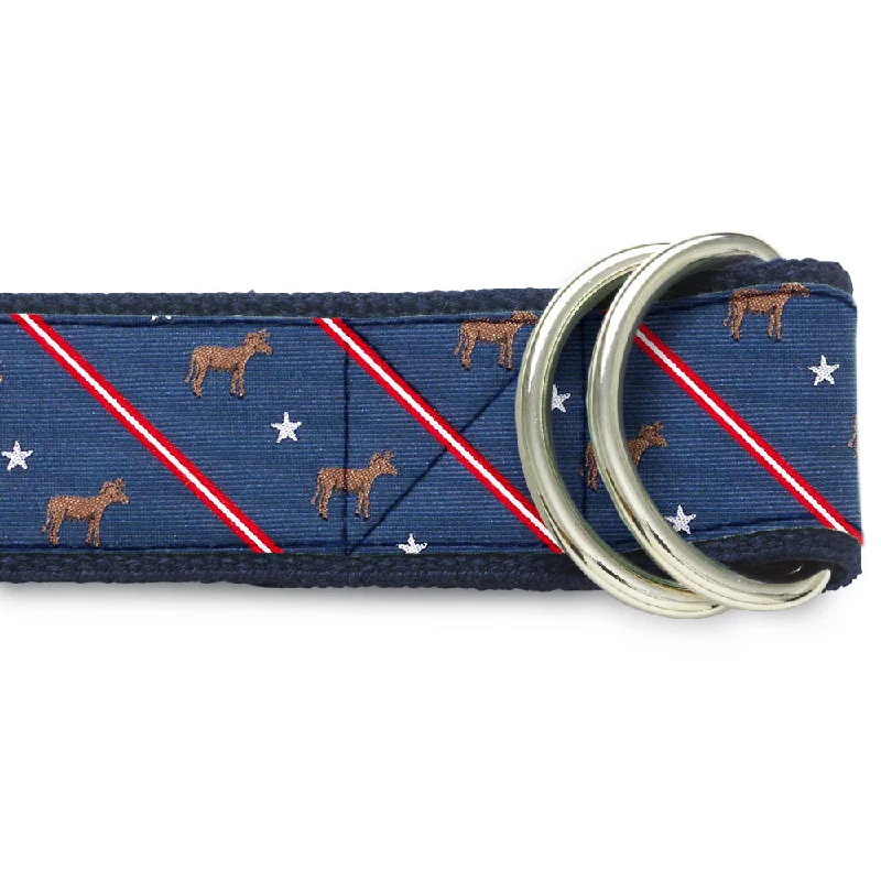 men’s reversible belt -Democrat Blue - D-Ring Belts