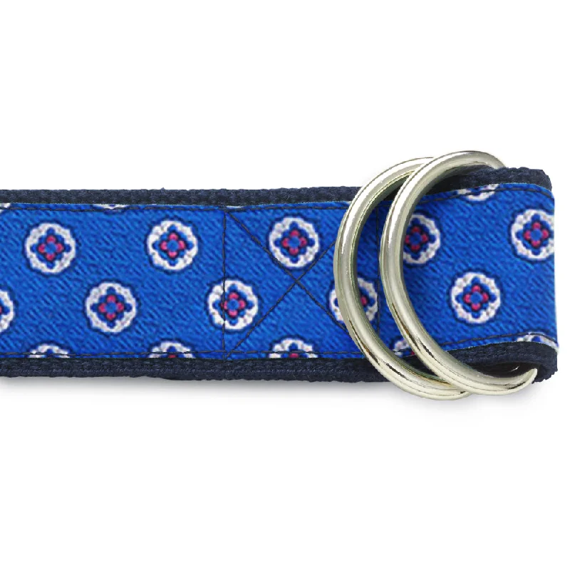 formal leather waist belt -Florence Blue - D-Ring Belts