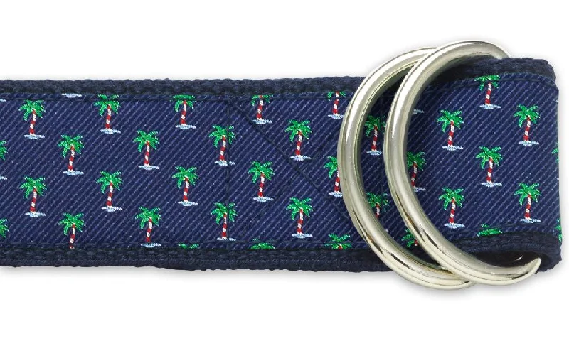 belt for workout pants -Holiday Palms - D-Ring Belts