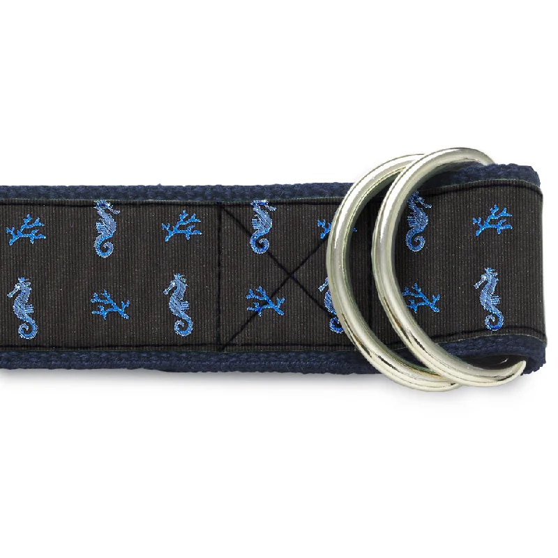 embroidered waist belt -Ocean Rider - D-Ring Belts