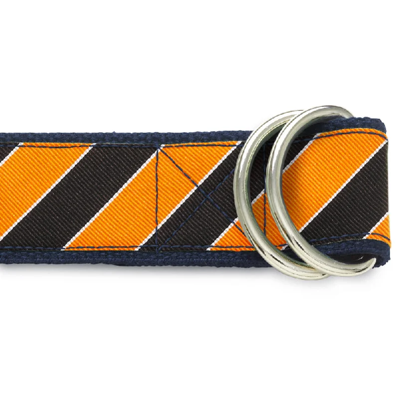 designer women’s waist belt -Scholastic Orange/Black - D-Ring Belts