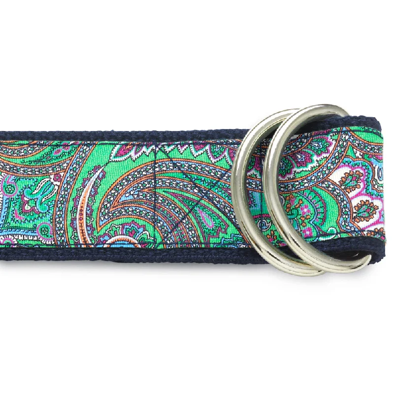 eco-conscious leather belt -Verde Baie - D-Ring Belts