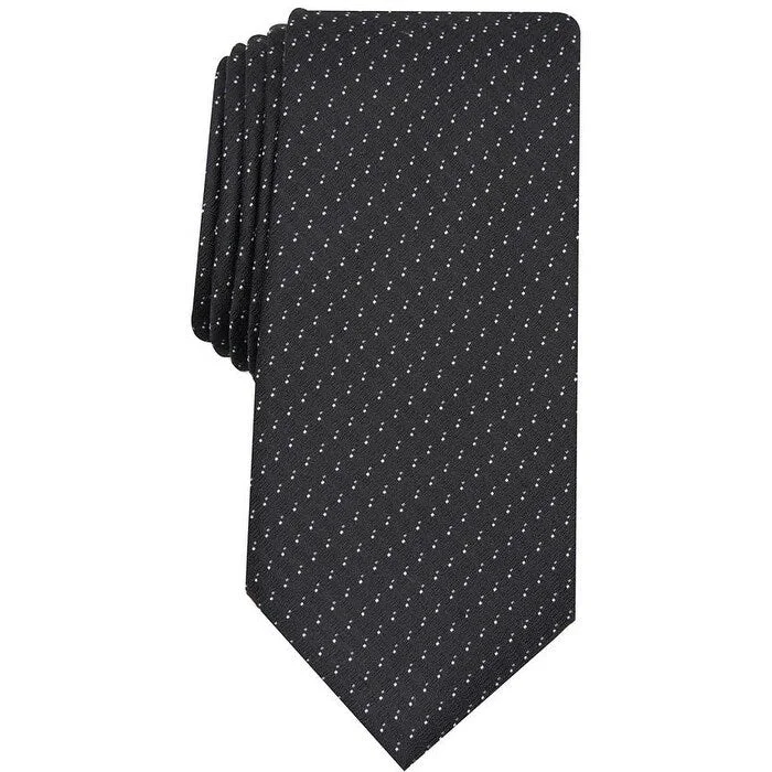 premium men's necktie sets-Alfani Men's Cicero Mini Dot Tie Black Size Regular