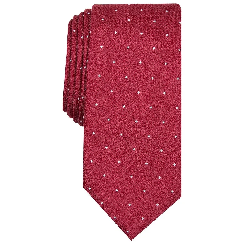 colorful men's ties-Alfani Men's Geometric Dot Tie Red Size Regular