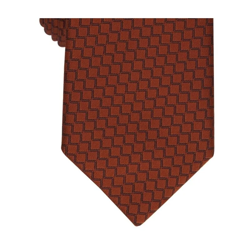 wedding neckties for men-Alfani Men's Rolling Neat Slim Tie Brown Size Regular