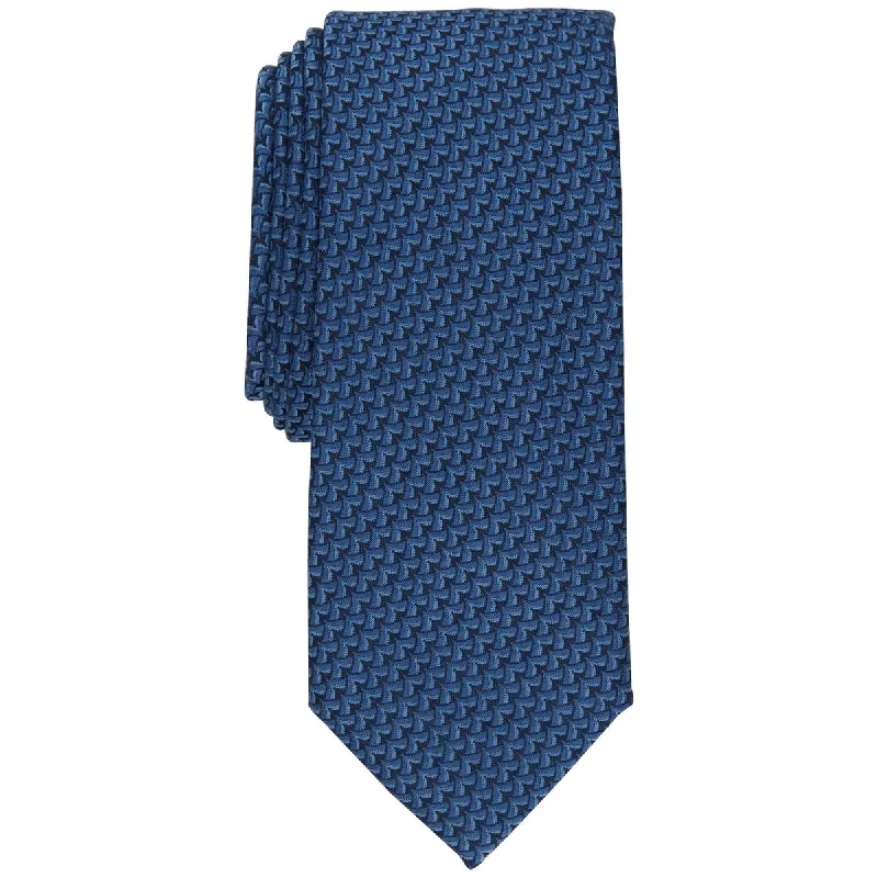 men's business silk ties-Alfani Men's Scott Slim Mini Neat Tie Blue Size Regular