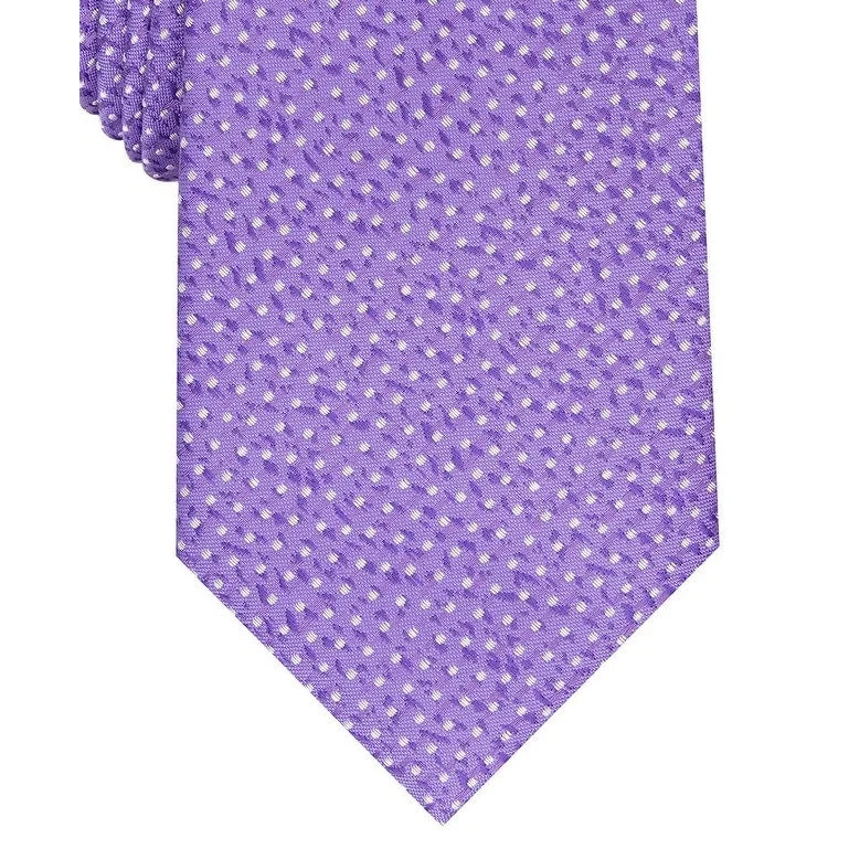 unique tie designs-Alfani Men's Slim Abstract Dot Tie Purple Size Regular