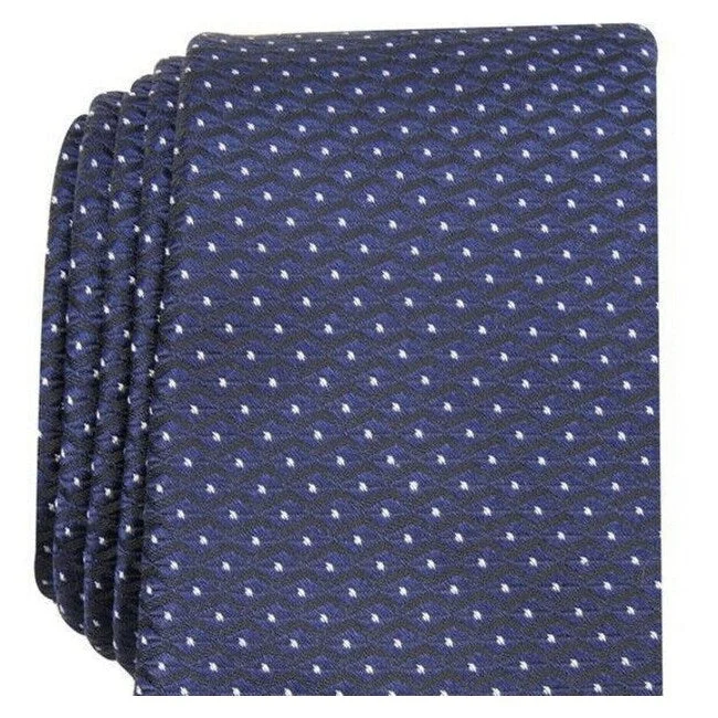 neckties for formal events-Alfani Men's Slim Geo Tie Black Regular