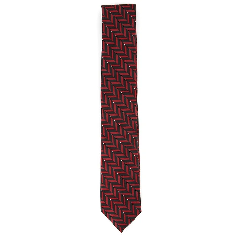 unique color neckties-Alfani Men's Slim Geometric Tie Red Size Regular