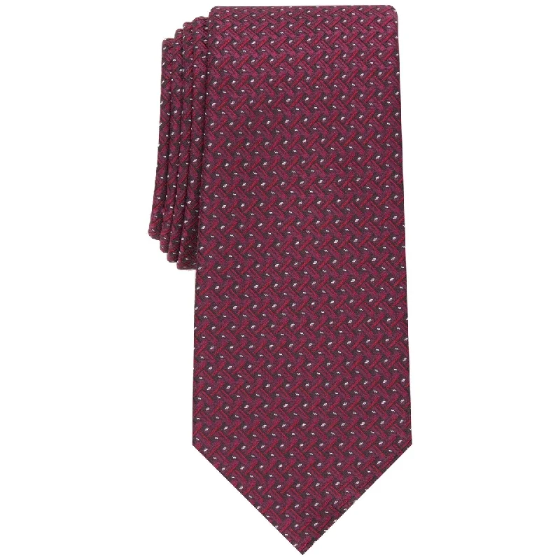 professional ties for men-Alfani Men's Slim Neat Tie Red Size Regular - One Size