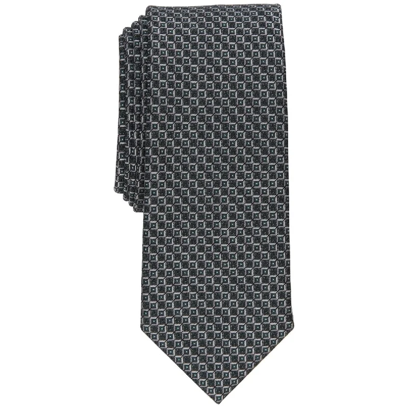 best wedding tie colors-Alfani Men's Tindall Mini Medallion Tie Black Size Regular