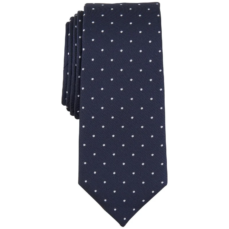 wedding guest ties-Alfani Men's Utopia Dot Tie Blue Size Regular