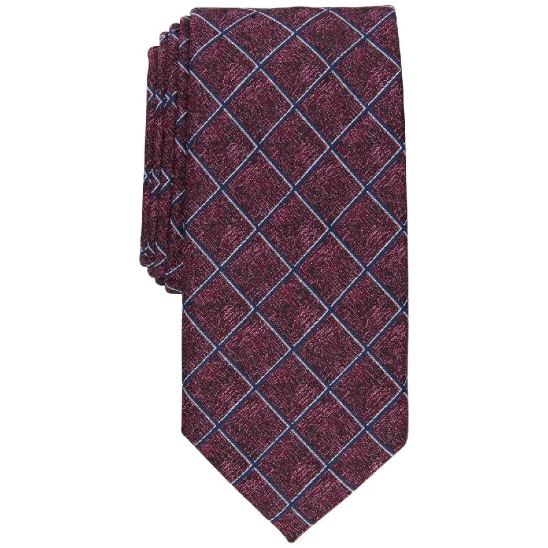 summer business ties-Alfani Men's Wendell Grid Tie Red Size Regular