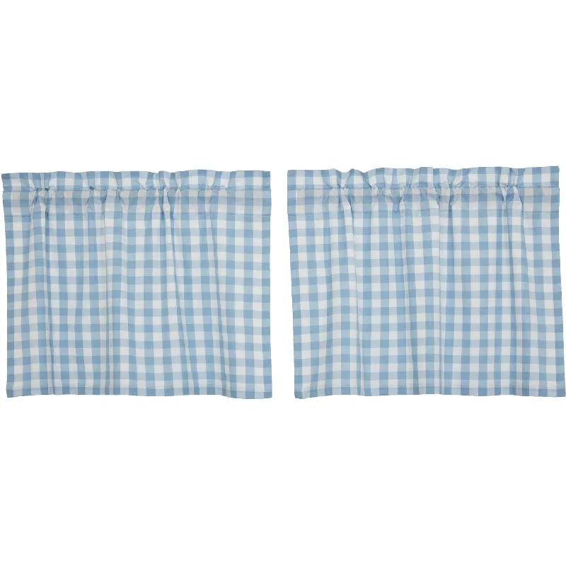 blue neckties for business-Annie Buffalo Blue Check Tier Set of 2 L24xW36