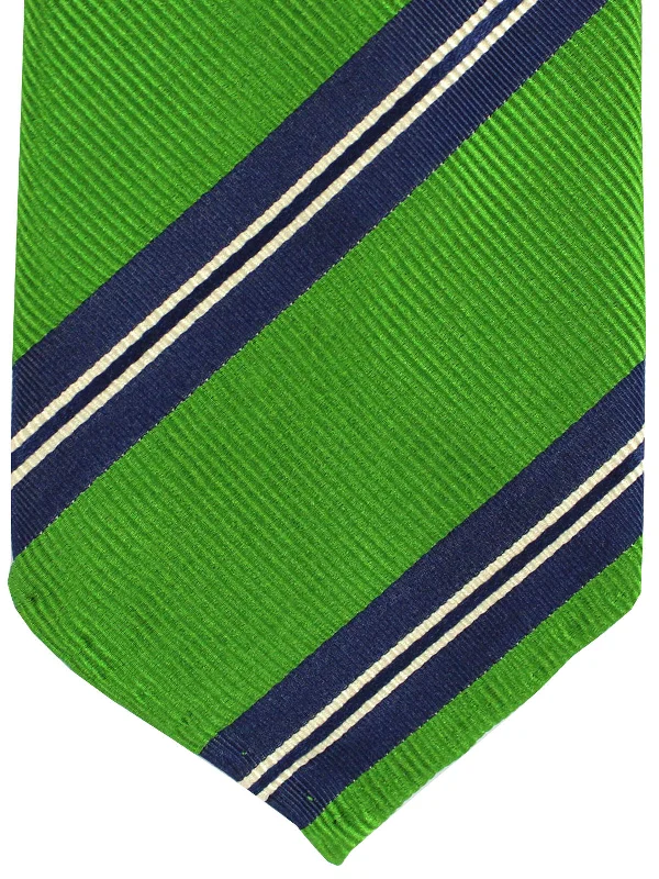 unique wedding ties-Attolini Tie Green Aqua Stripes - Unique Pattern FINAL SALE