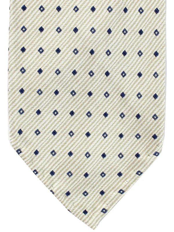 men's tie essentials-Attolini Unlined Tie Gray Taupe Navy Squares FINAL SALE