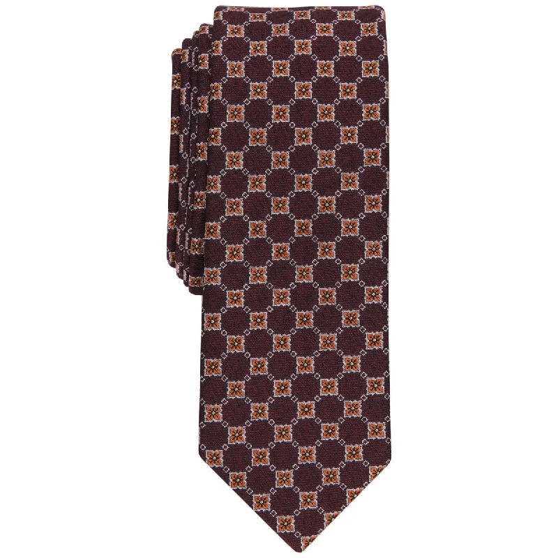 striped formal neckties-Bar Iii Men's Nostrand Skinny Tie Brown Size Regular