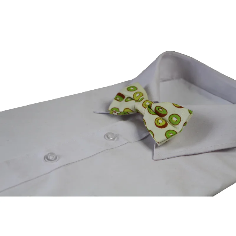 luxury ties for men-Boys Kiwi Fruit Patterned Bow Tie