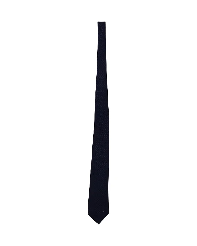 soft silk neckties-Bvlgari Printed Tie in Navy Blue Silk