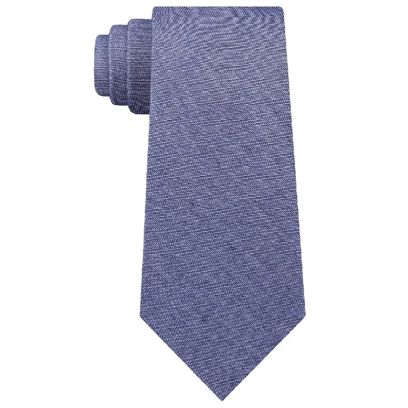 classic men's ties-Calvin Klein Men's Denim Solid Slim Tie Navy Size Regular