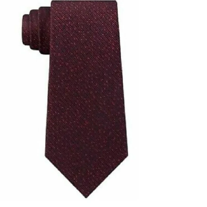 fashionable necktie designs-Calvin Klein Men's Slim Knit Silk Tie Red Size Regular