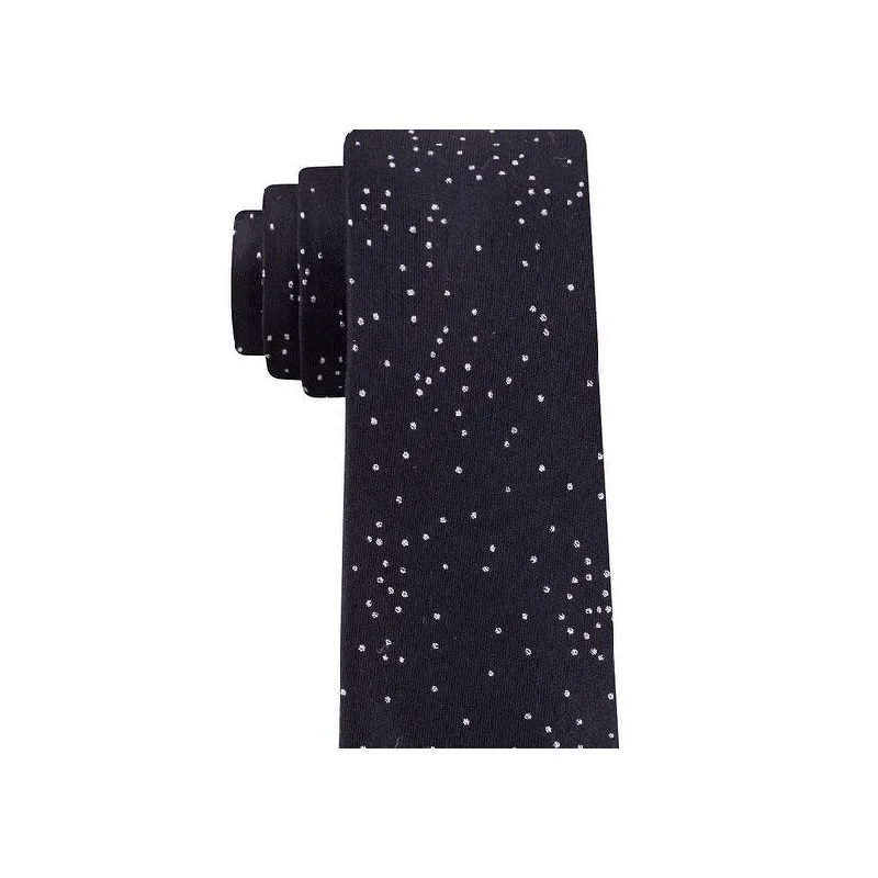 trendy silk neckties-Calvin Klein Men's Speckled Dots Tie Black Size Regular