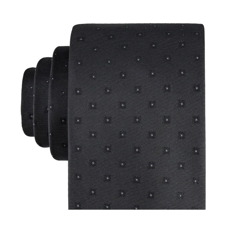 luxurious silk wedding neckties-Calvin Klein Men's Tonal Square Solid Tie Black Size Regular